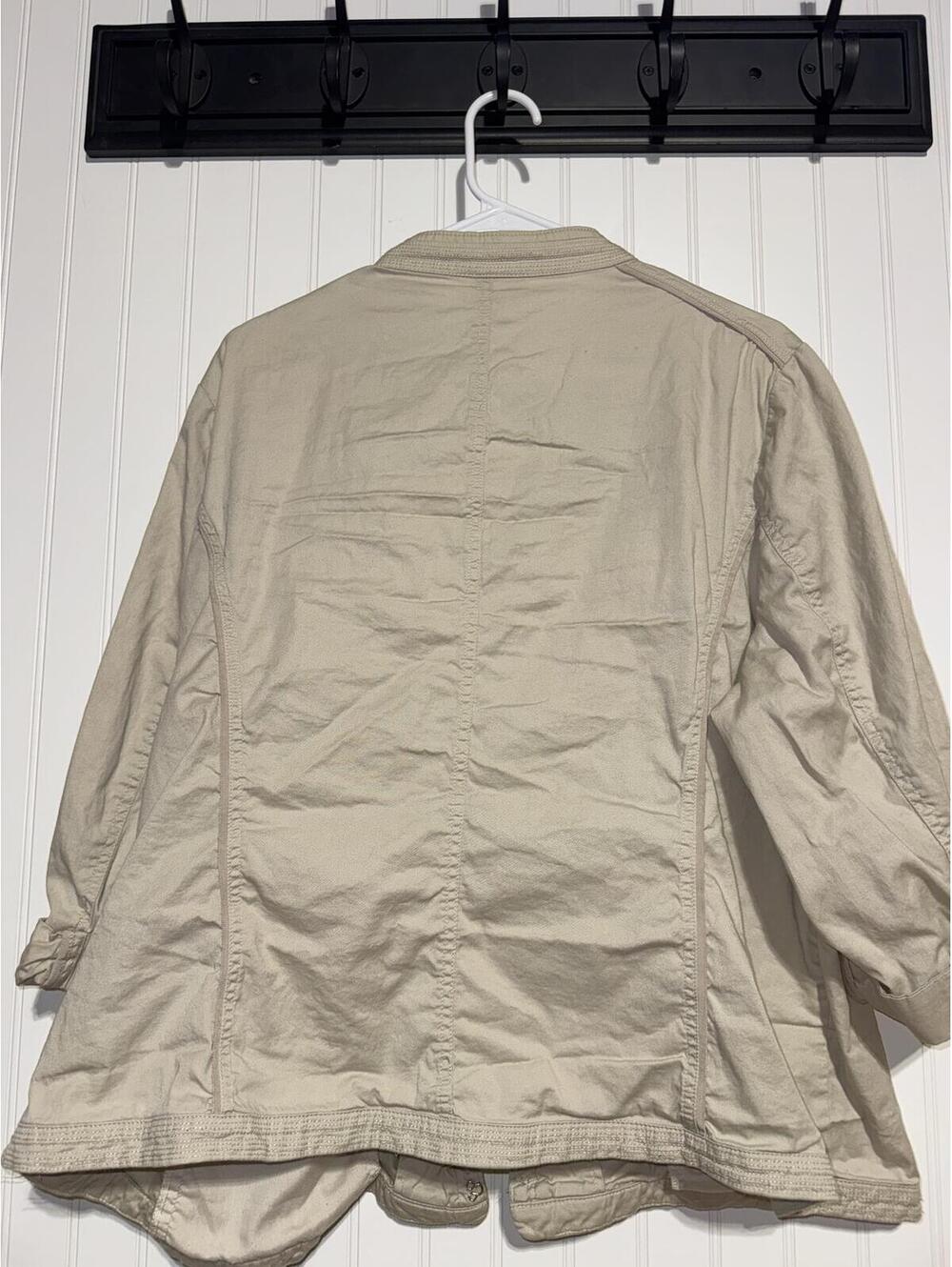 Dressbarn Tan Utility Jacket Snap Front Loop Detail Women's Plus Size 22/24 - Picture 2 of 4